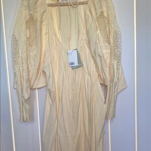 H&M Cream Long Sleeve Dress